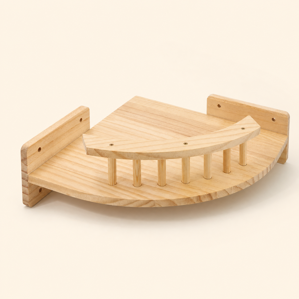 Belvédère mural d’angle en bois pour chat