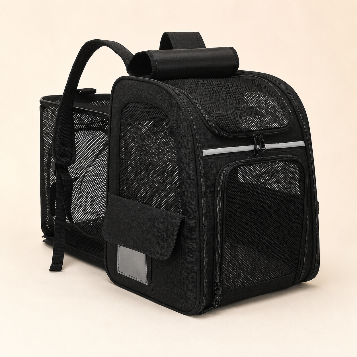 Sac à dos de transport renforcé pour chat – 2 coloris — Noir
