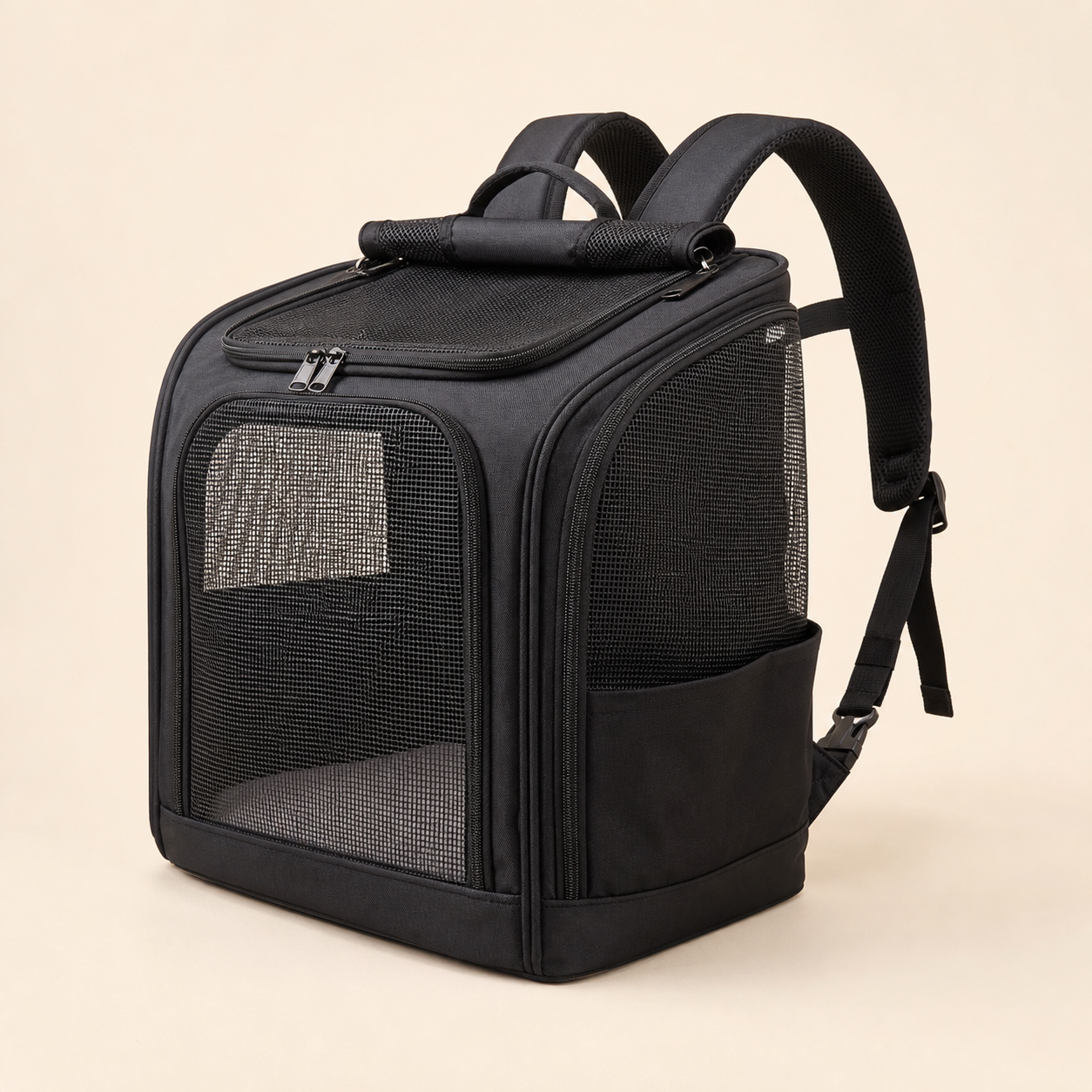 Sac à dos de transport pliable pour chat – 4 coloris — Noir