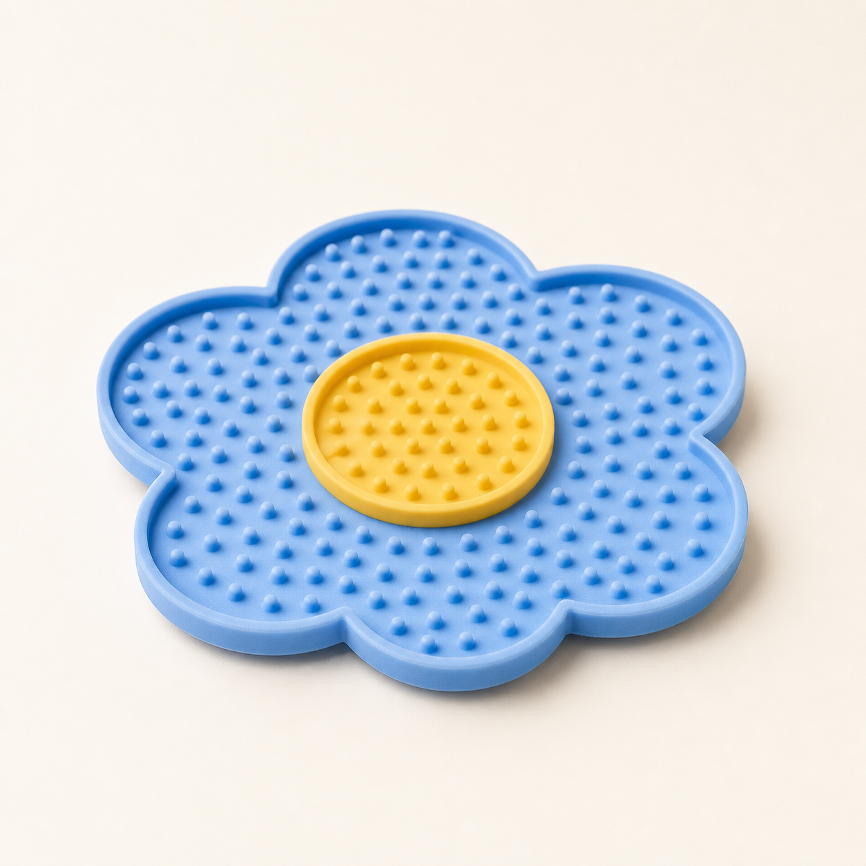 Tapis de léchage fleur en silicone pour chat – 5 coloris — Bleu