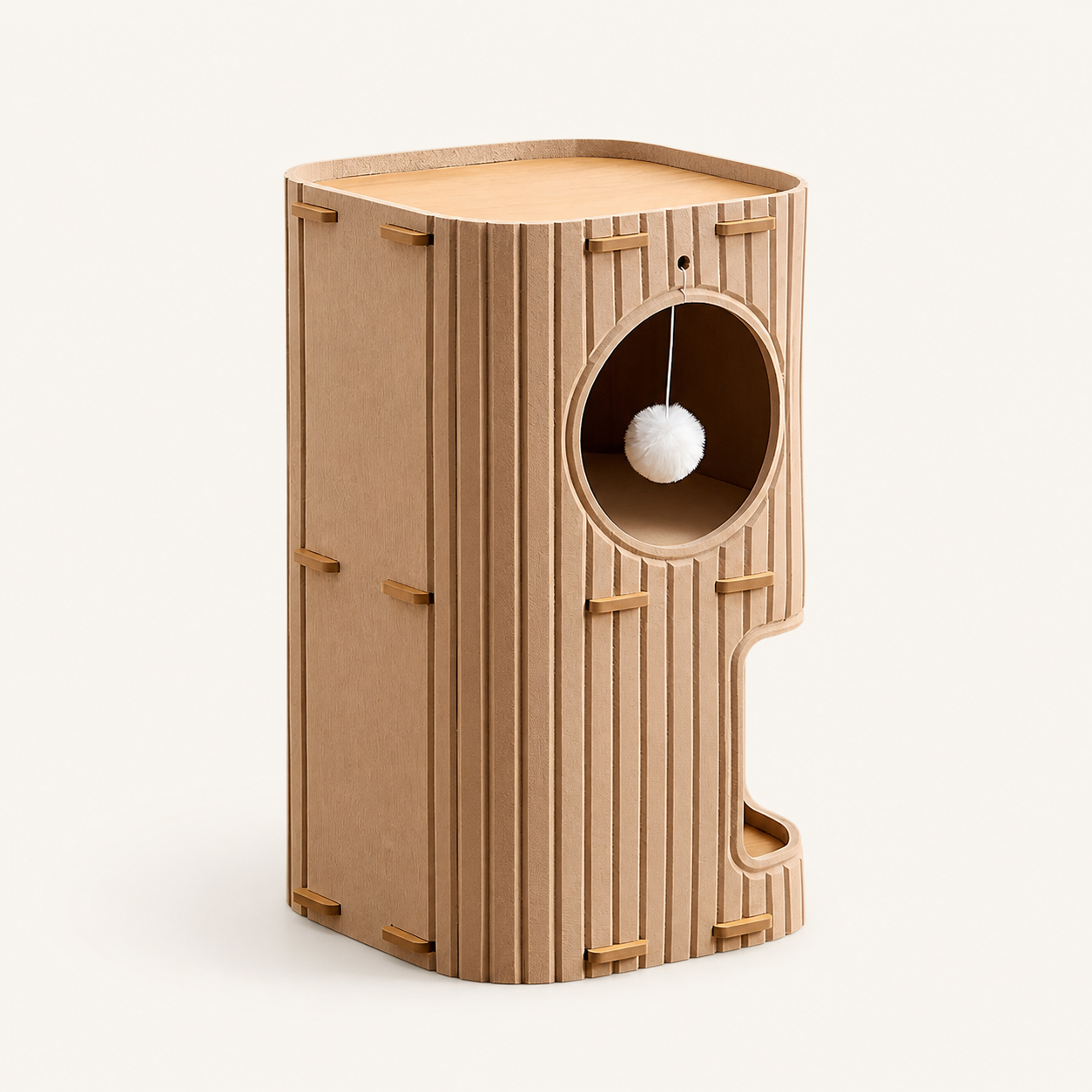Tour refuge compacte pour chat en coloris camel
