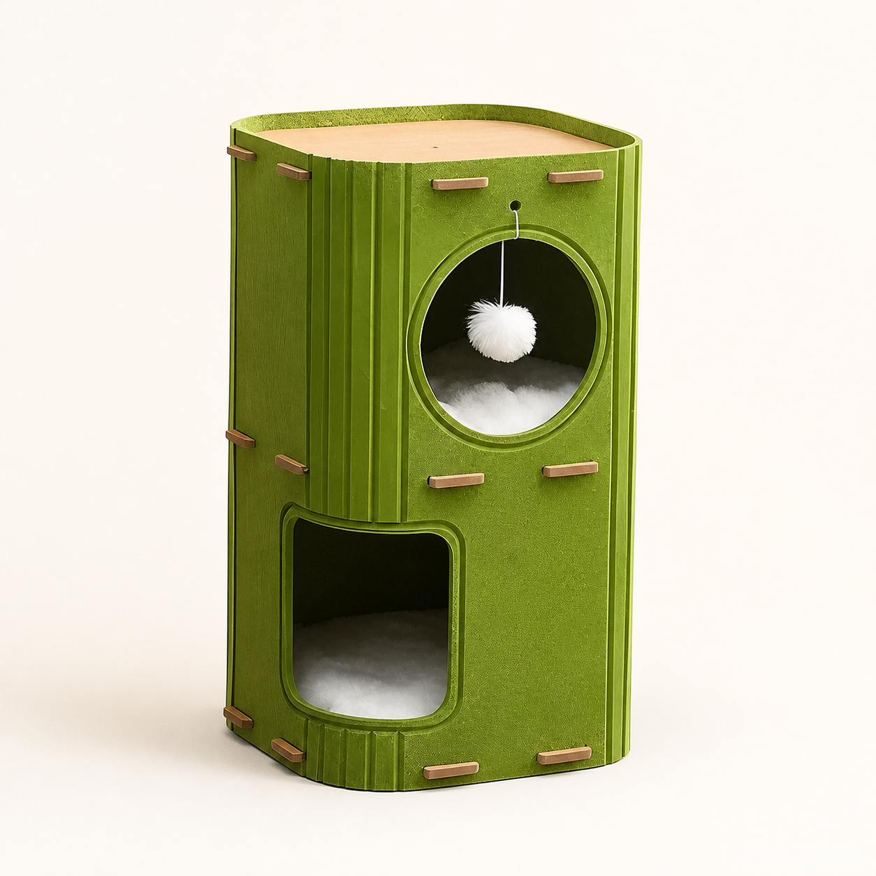 Tour refuge compacte pour chat en coloris vert