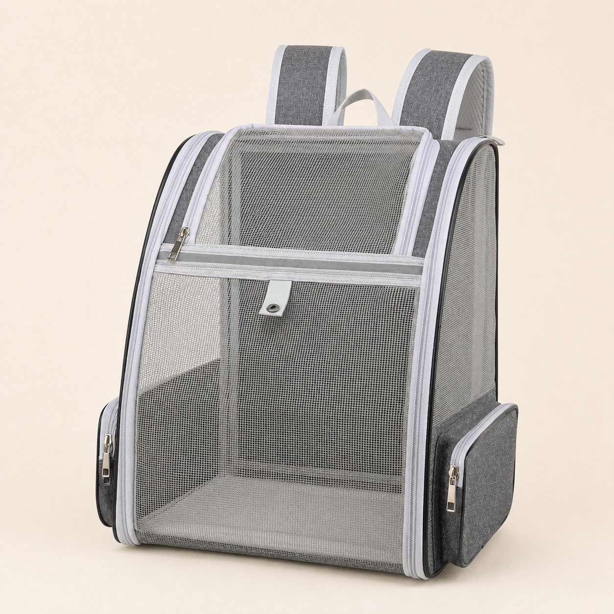 Sac à dos de transport en maille pour chat – 4 coloris — Gris