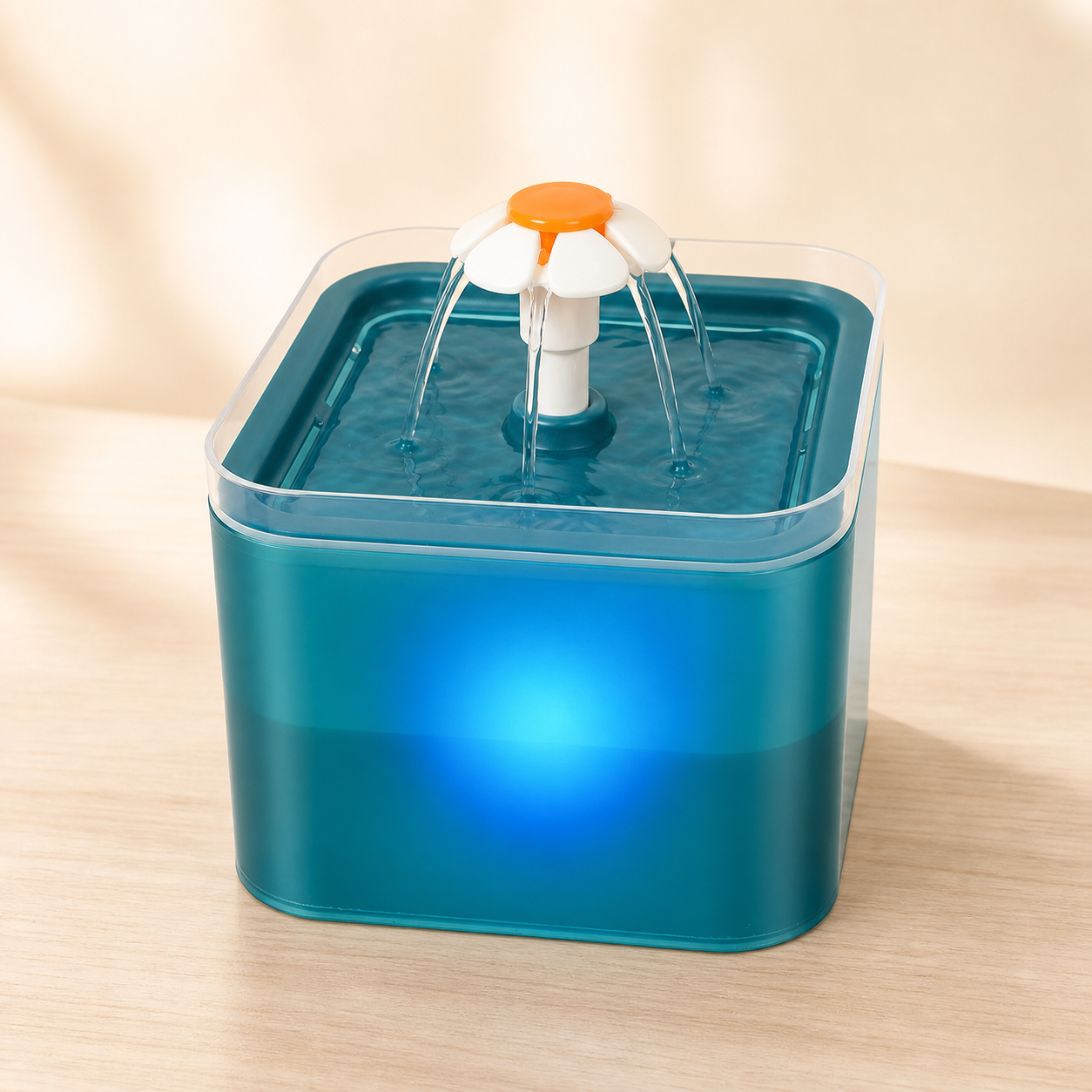 Fontaine à eau LED pour chat de 2 L en coloris vert