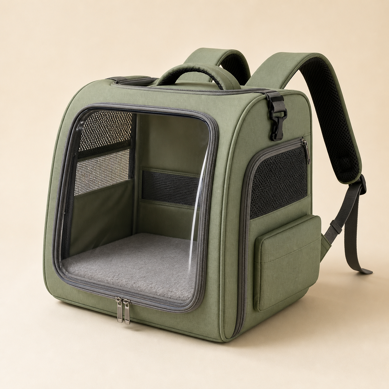 Sac à dos transparent de transport pour chat – 5 coloris — Vert