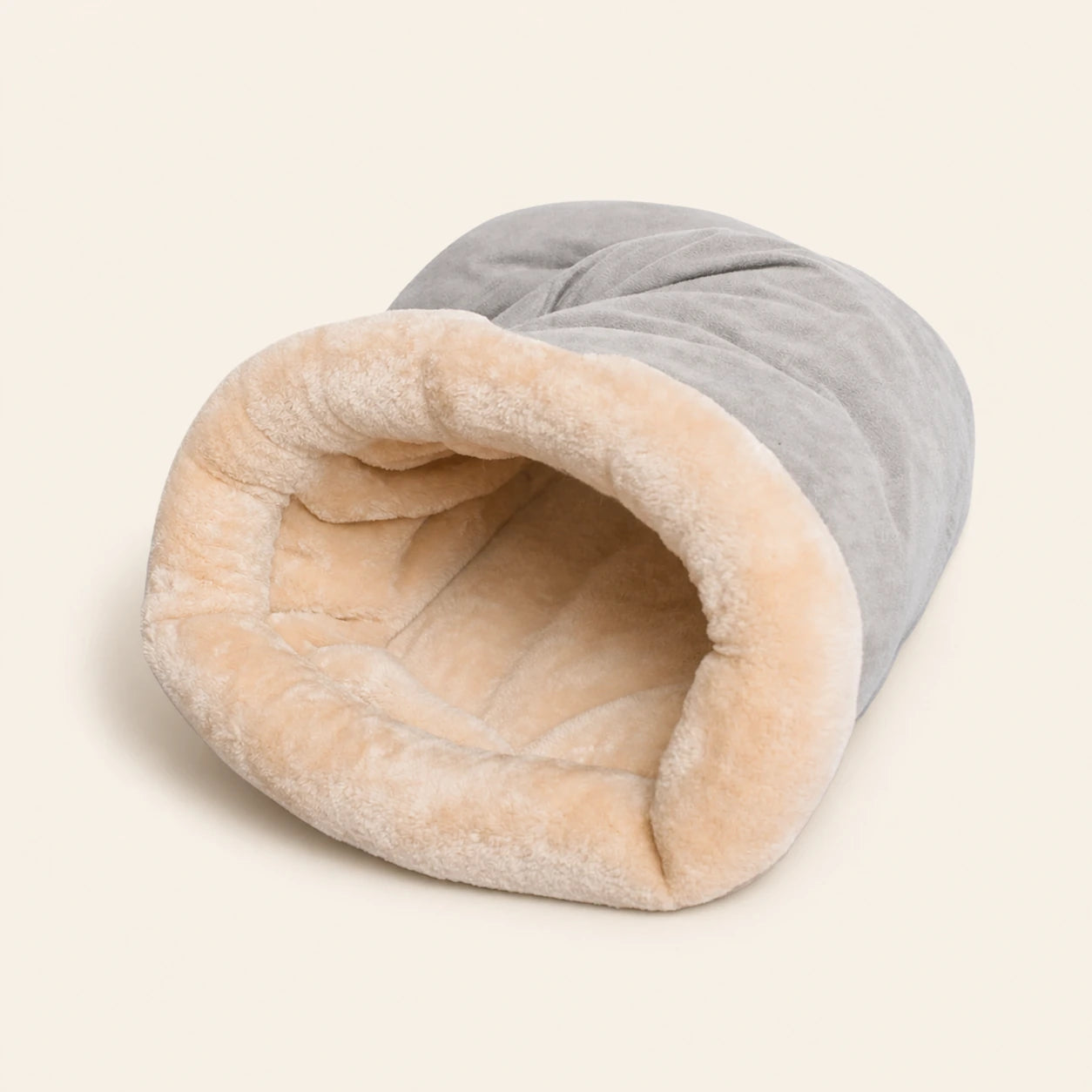 Sac de couchage semi-fermé gris pour chat