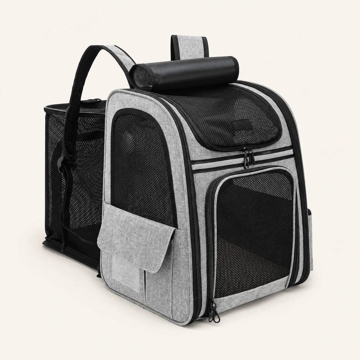 Sac à dos de transport XL gris pour chat