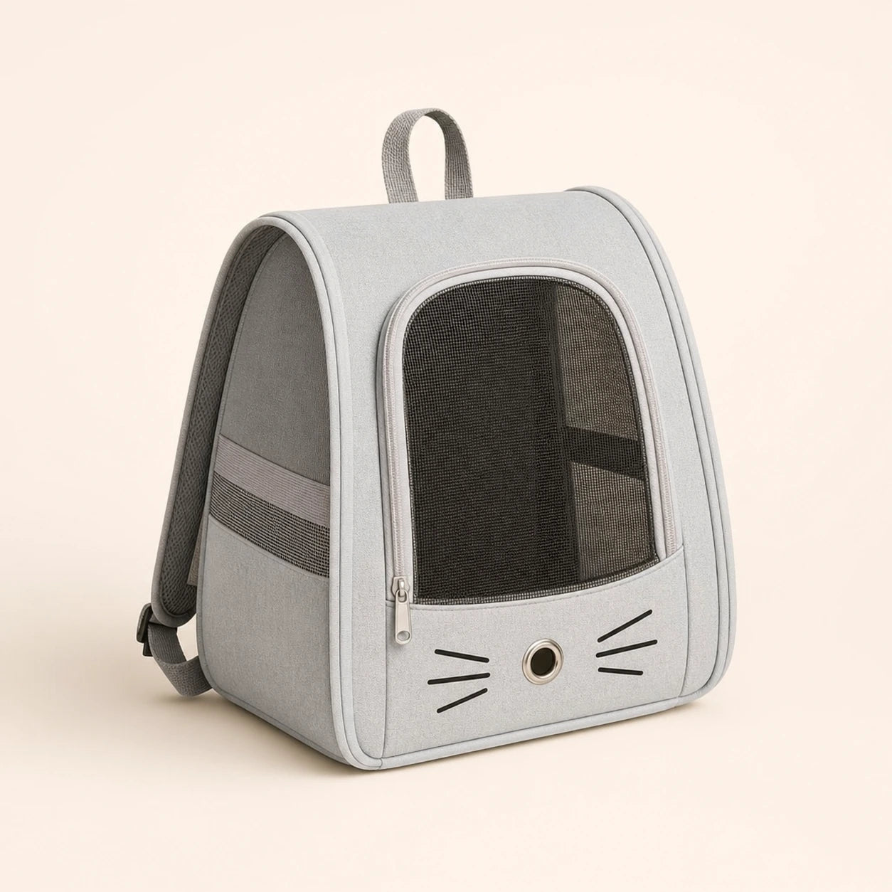 Sac à dos respirant gris pour chat