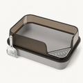 Grand bac à litière semi-fermé gris avec pelle