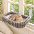 Hamac de fenêtre pour chat avec support métal utilisé par un chat
