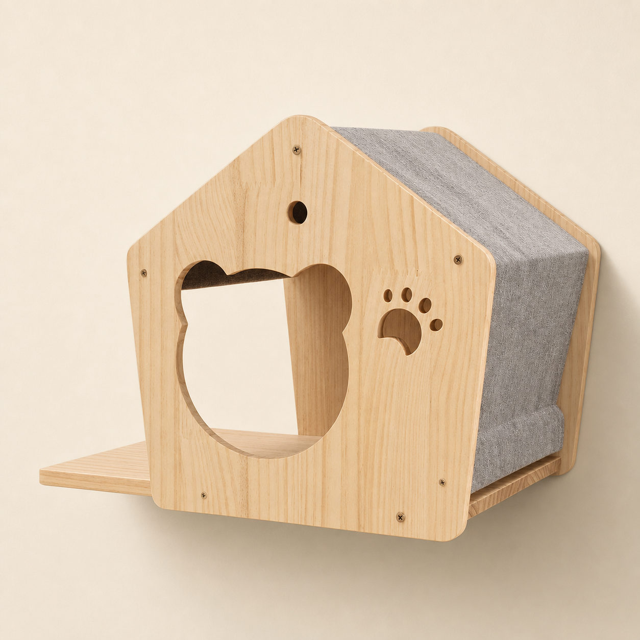 Maison murale en bois modèle A pour chat