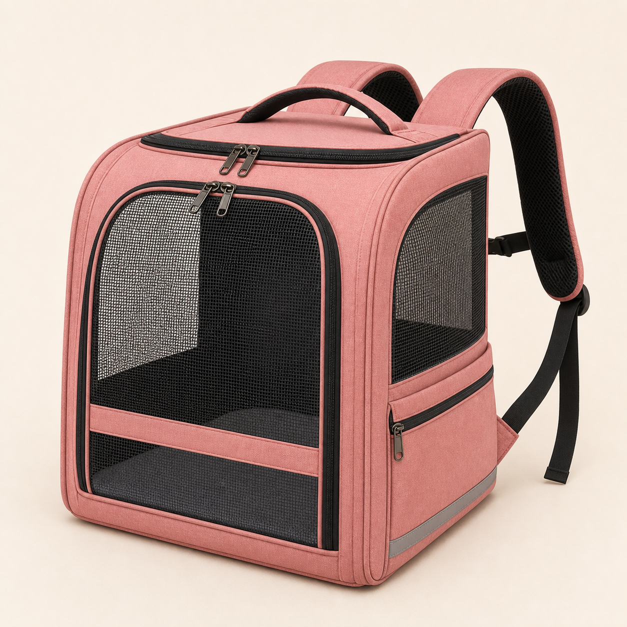 Sac à dos de transport pliable pour chat – 4 coloris — Rose