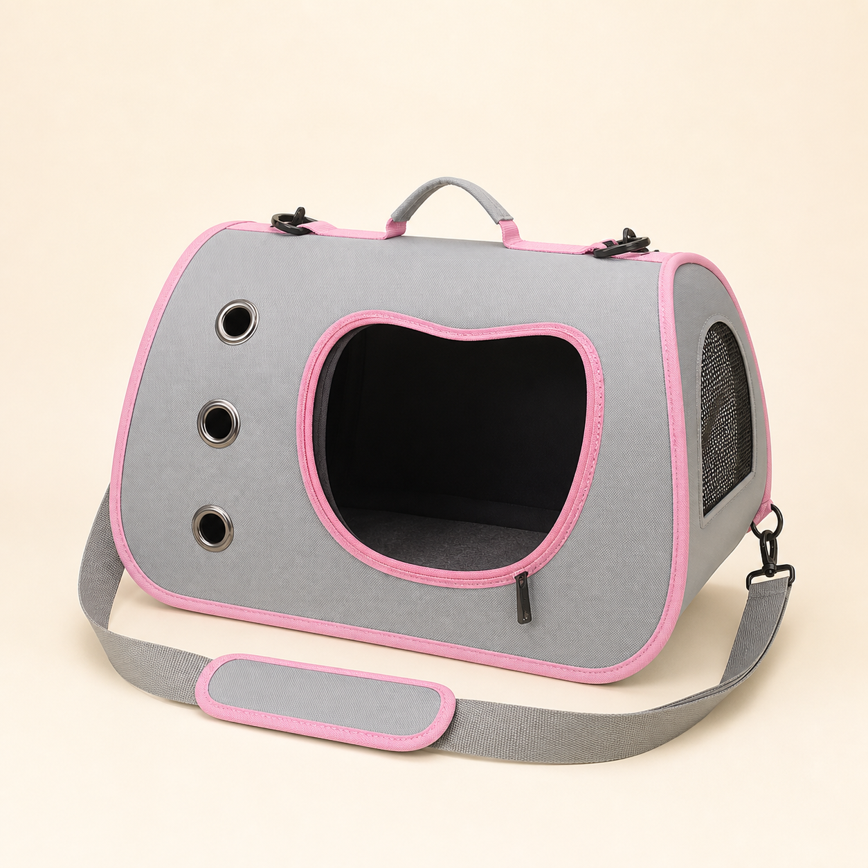 Sac de transport bandoulière pour chat – 2 coloris — Rose