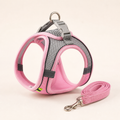 Harnais réfléchissant bicolore avec laisse pour chat – 3 coloris — Rose