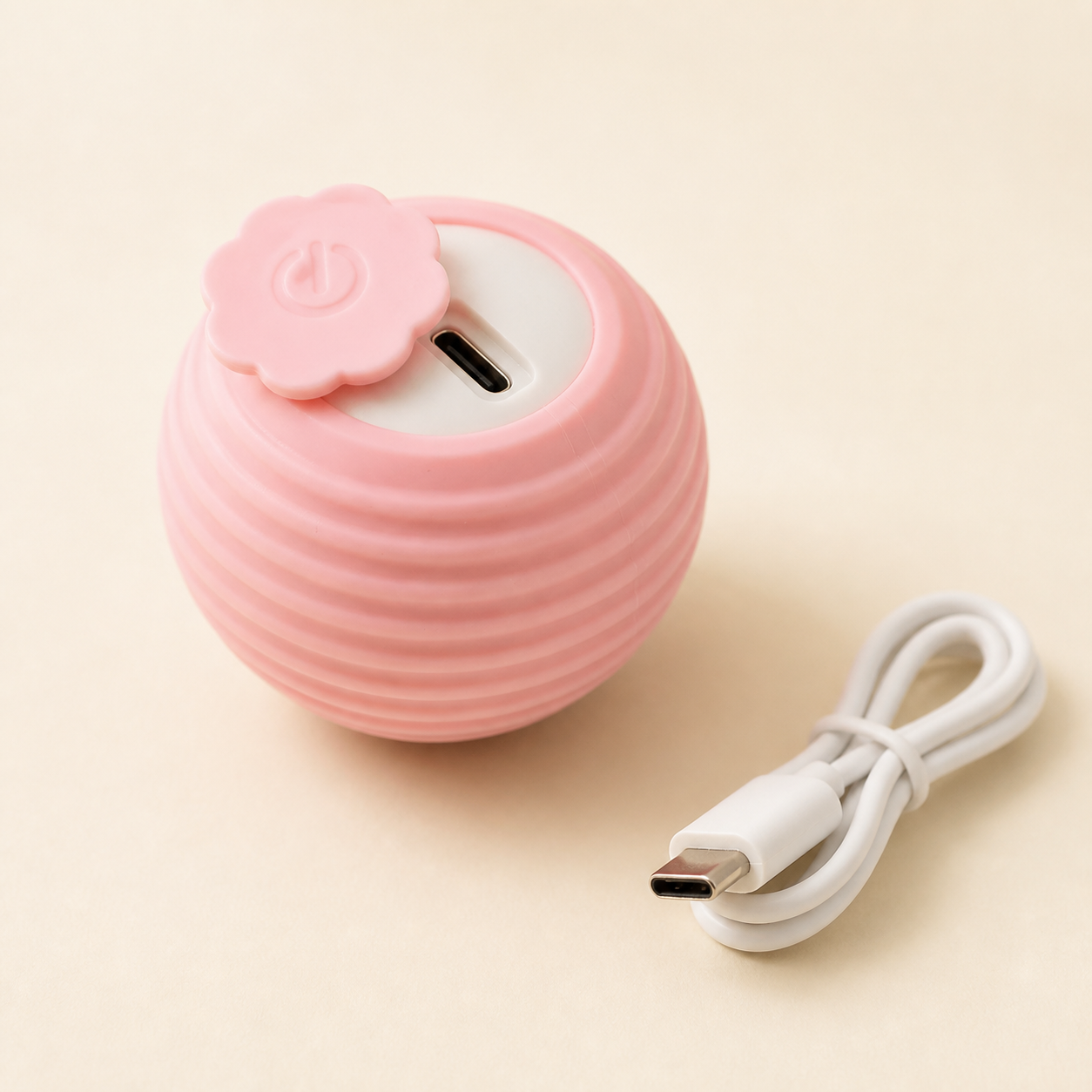 Balle interactive USB-C pour chat – 2 coloris — Rose