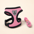 Harnais en maille avec laisse pour chat – 5 coloris — Rose