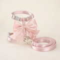 Harnais grand nœud avec laisse pour chat – 2 coloris — Rose