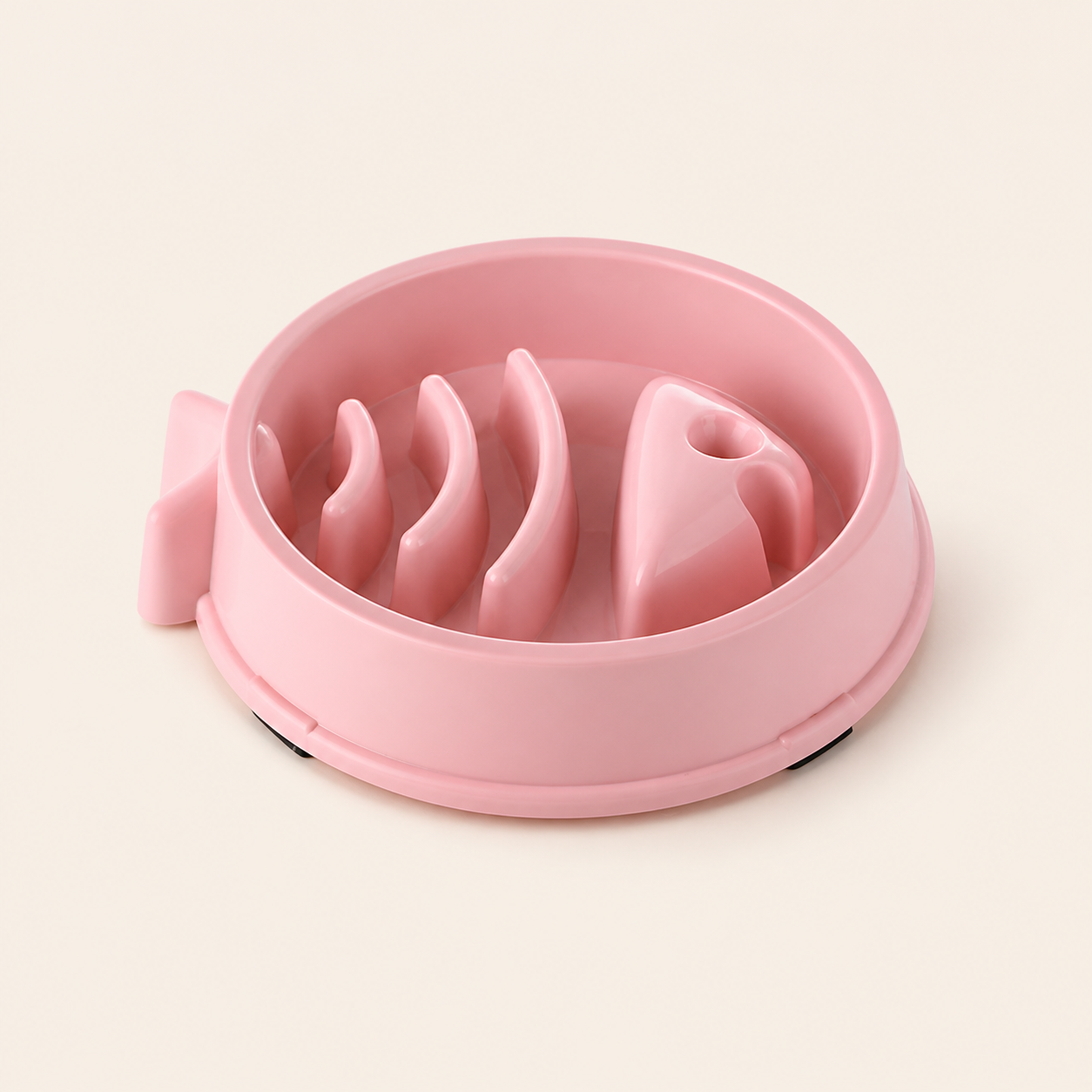 Gamelle anti-glouton à trois canaux pour chat – 3 coloris — Rose