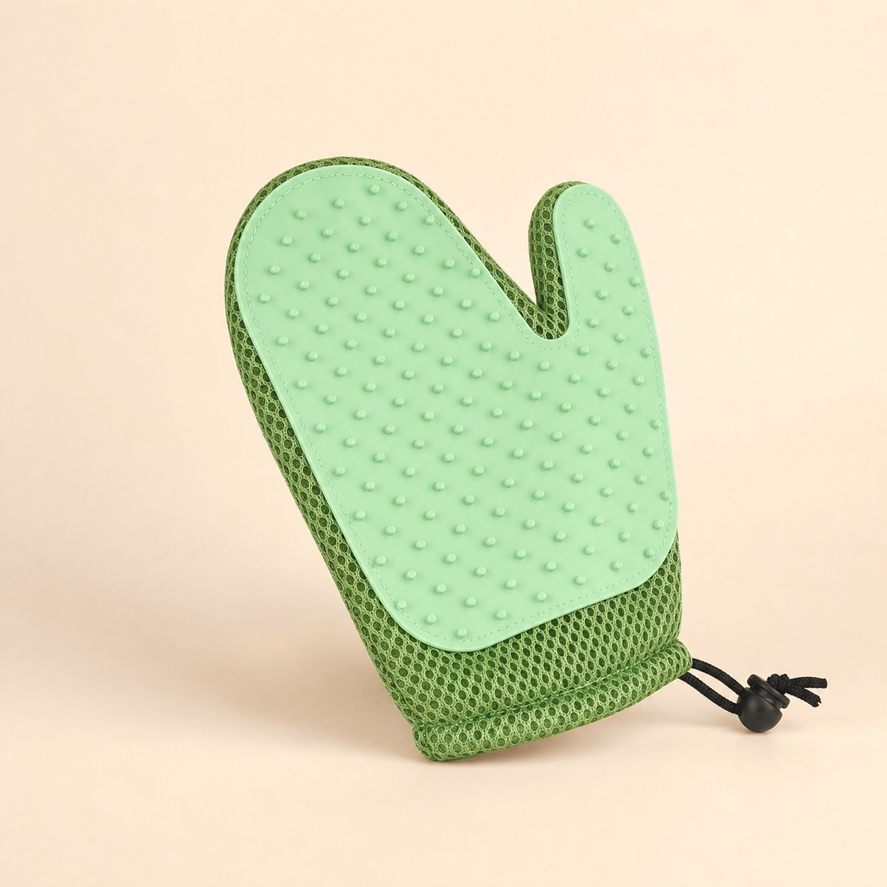 Gant de toilettage vert clair