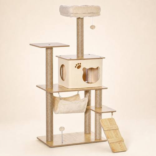 Arbre à chat beige de 130 cm