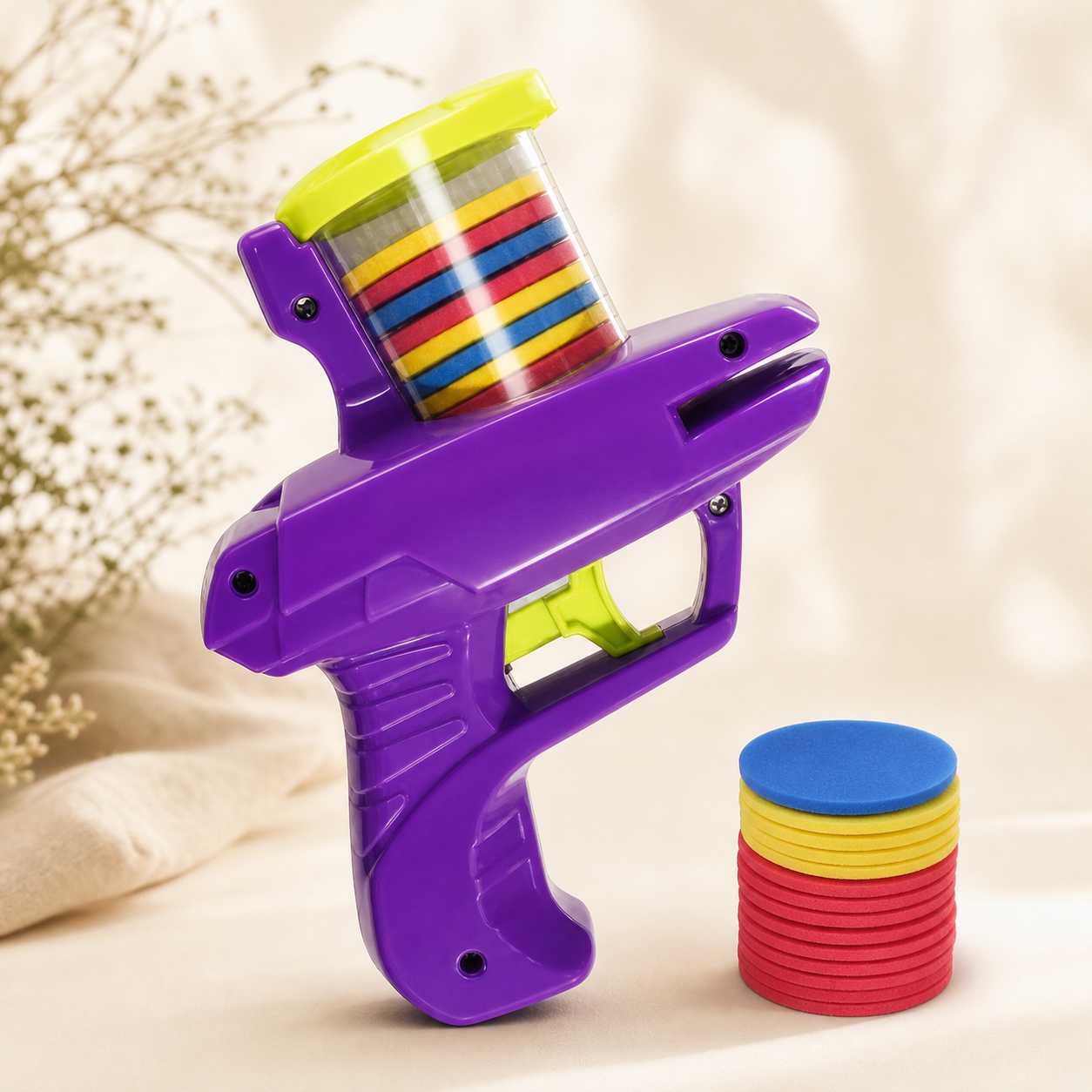 Lance-disques souples pour chat – 15 disques — Violet
