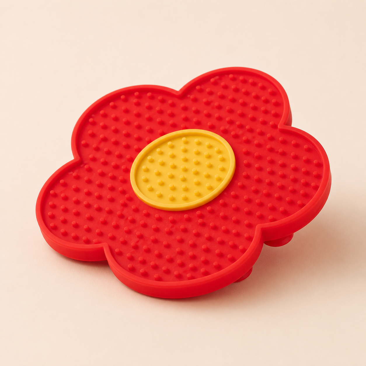 Tapis de léchage fleur en silicone pour chat – 5 coloris — Rouge