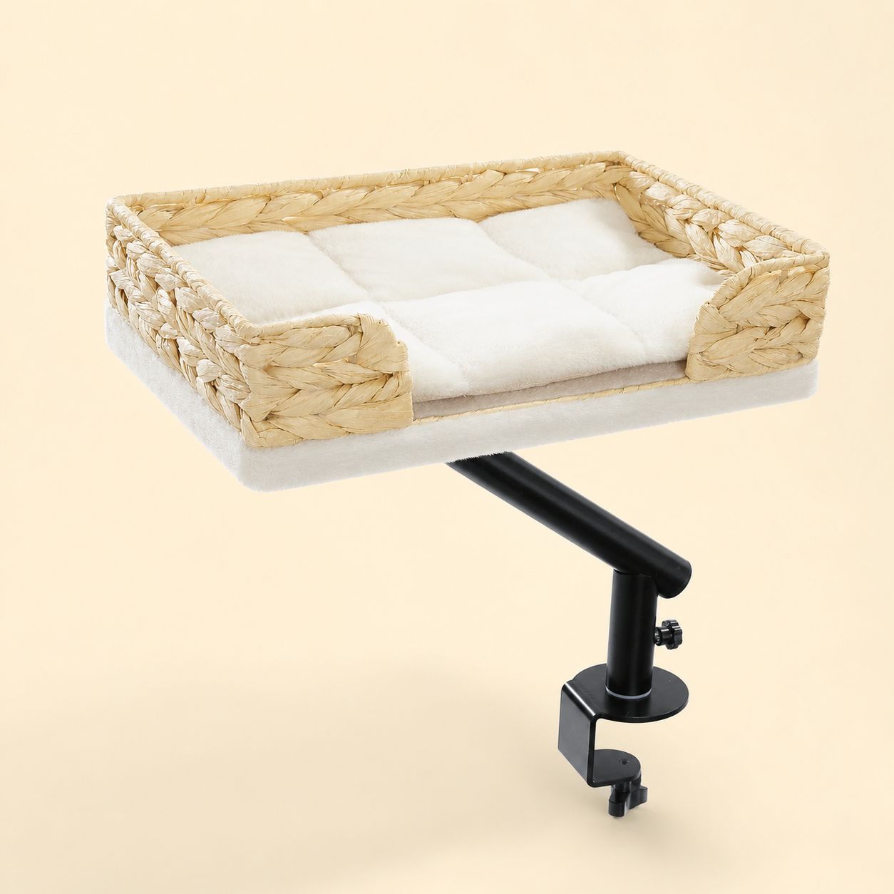 Hamac de bureau réglable beige avec bras noir