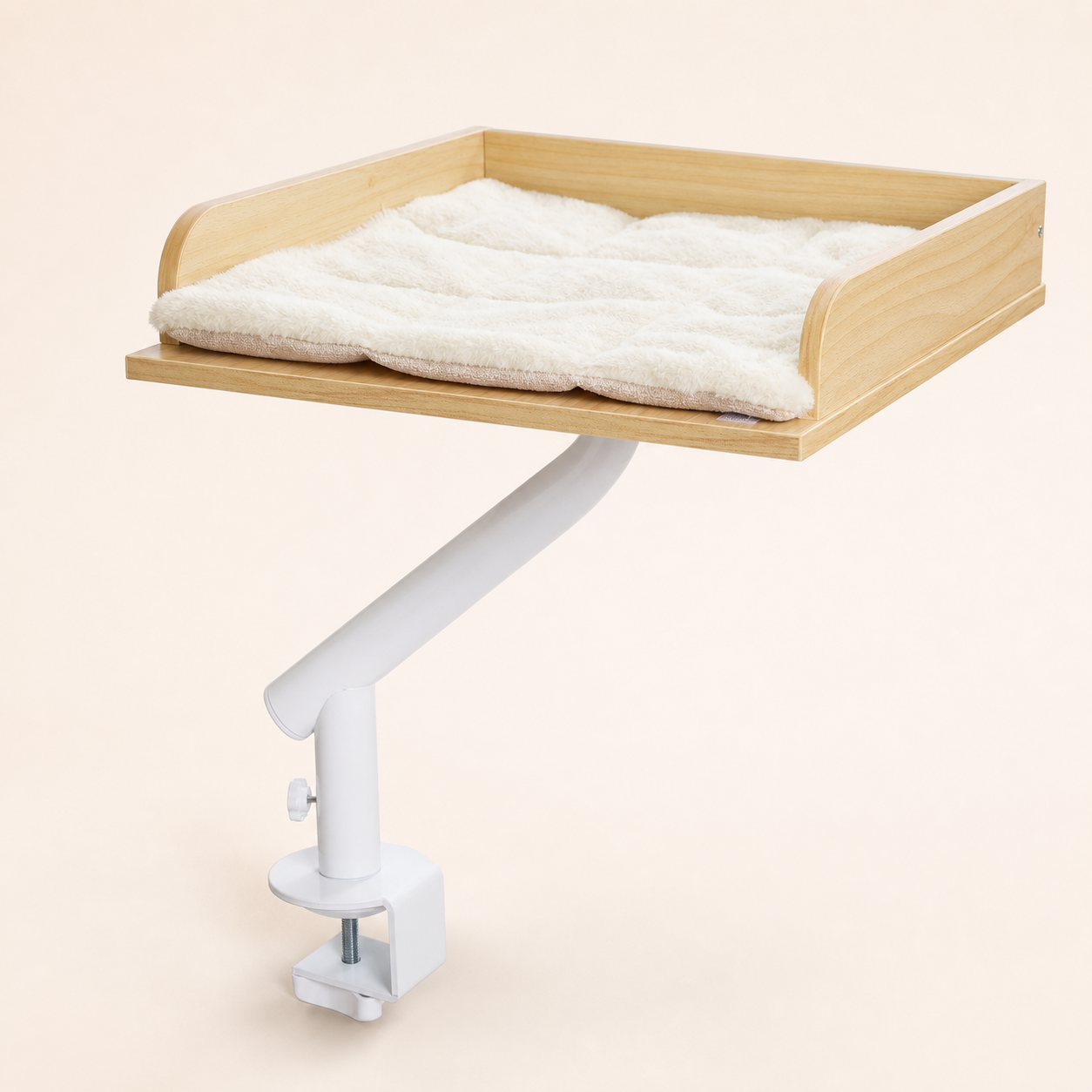 Hamac de bureau réglable beige avec bras blanc