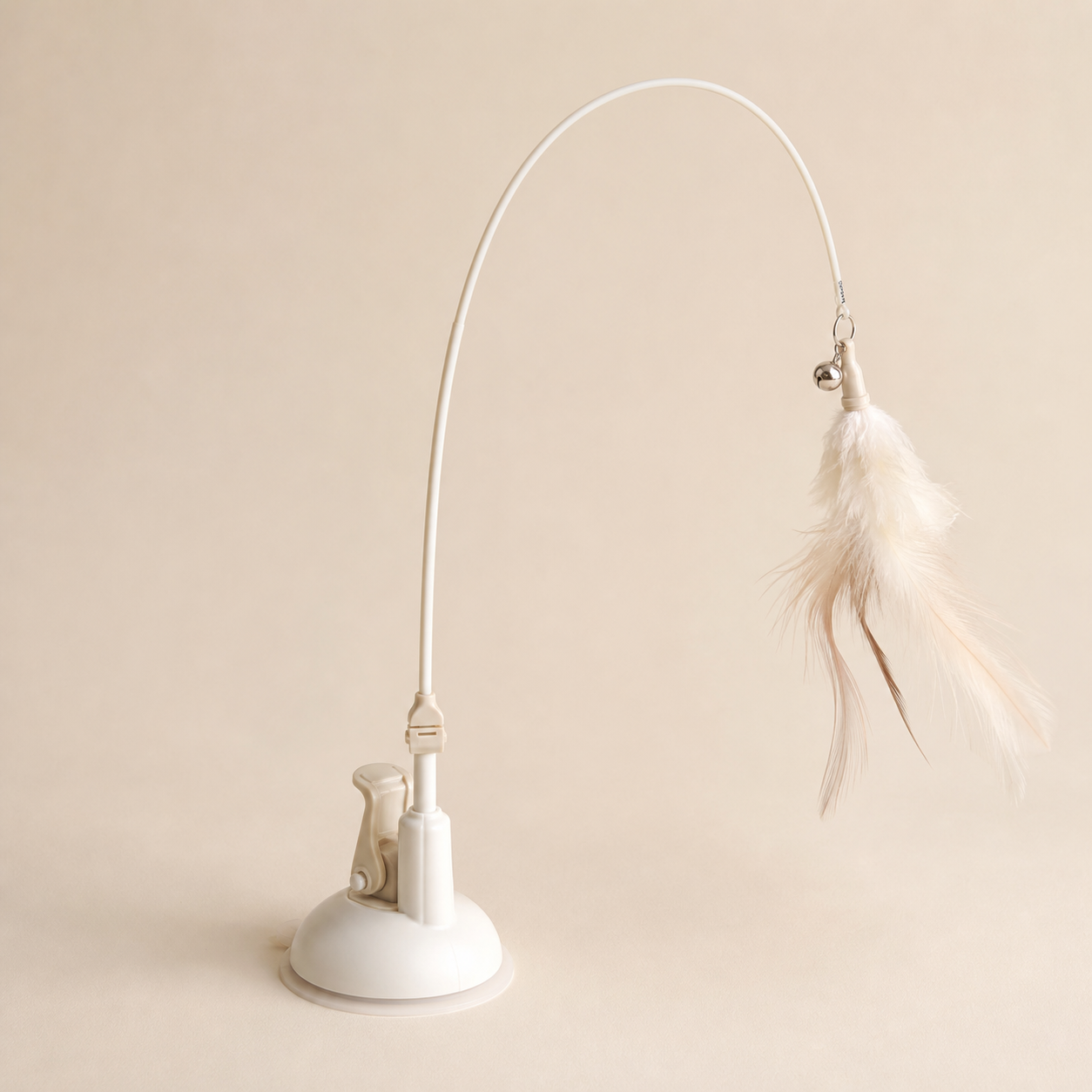 Canne à plume avec ventouse pour chat – 2 coloris — Blanc
