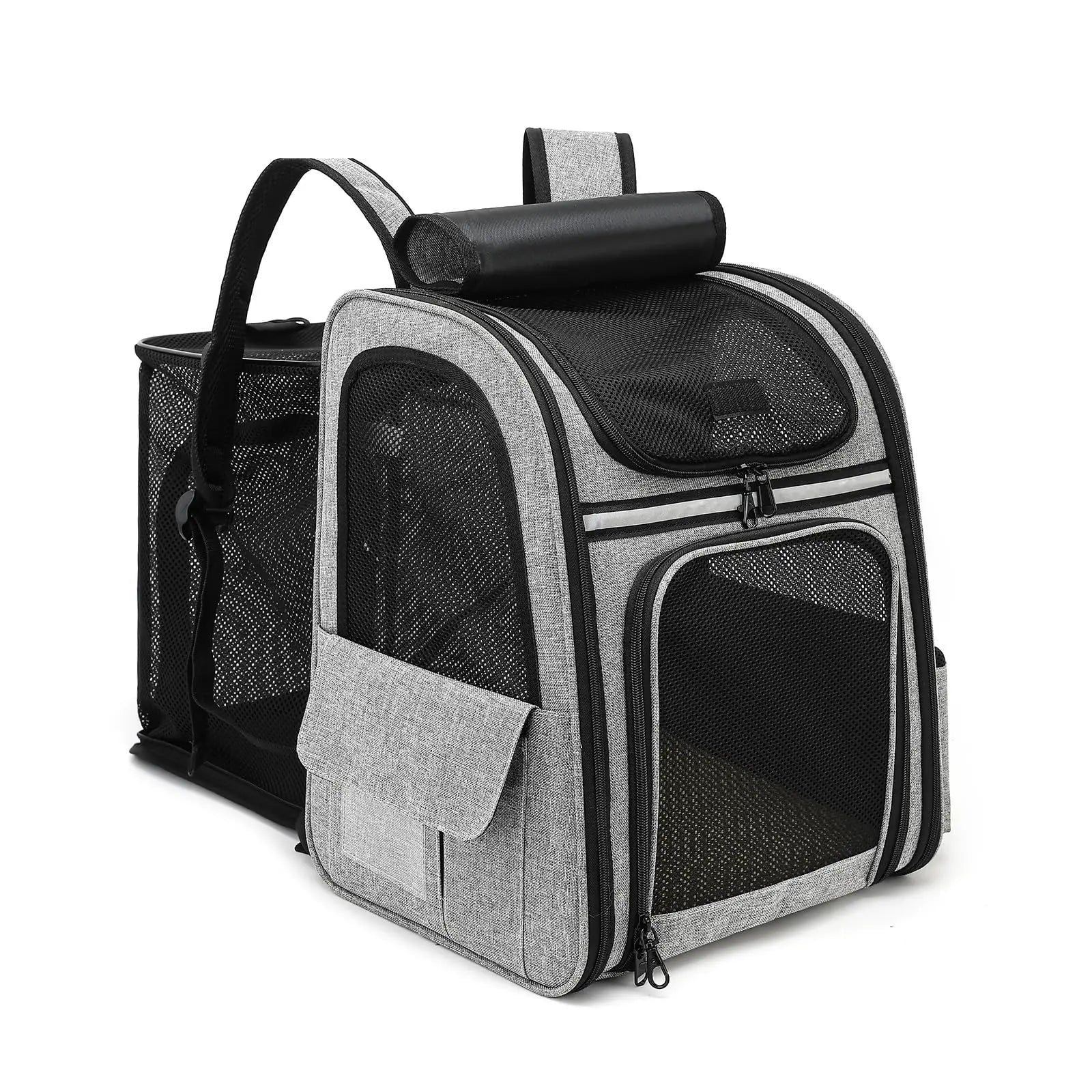 Sac à dos de transport renforcé pour chat – 2 coloris — Gris