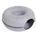 Tunnel donut pour chat gris clair