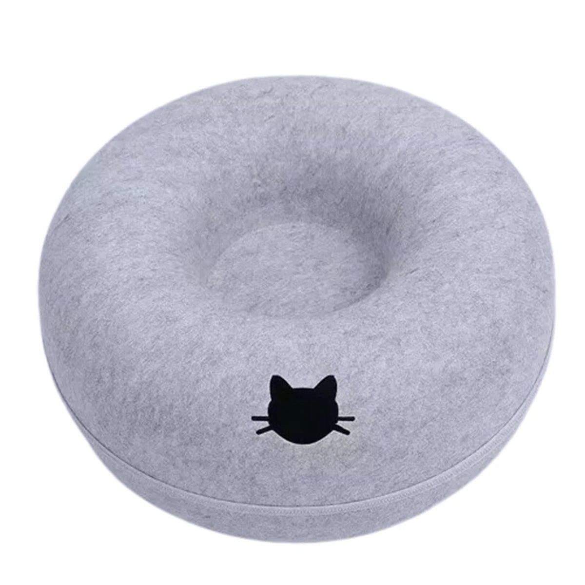 Tunnel donut gris clair motif tête de chat