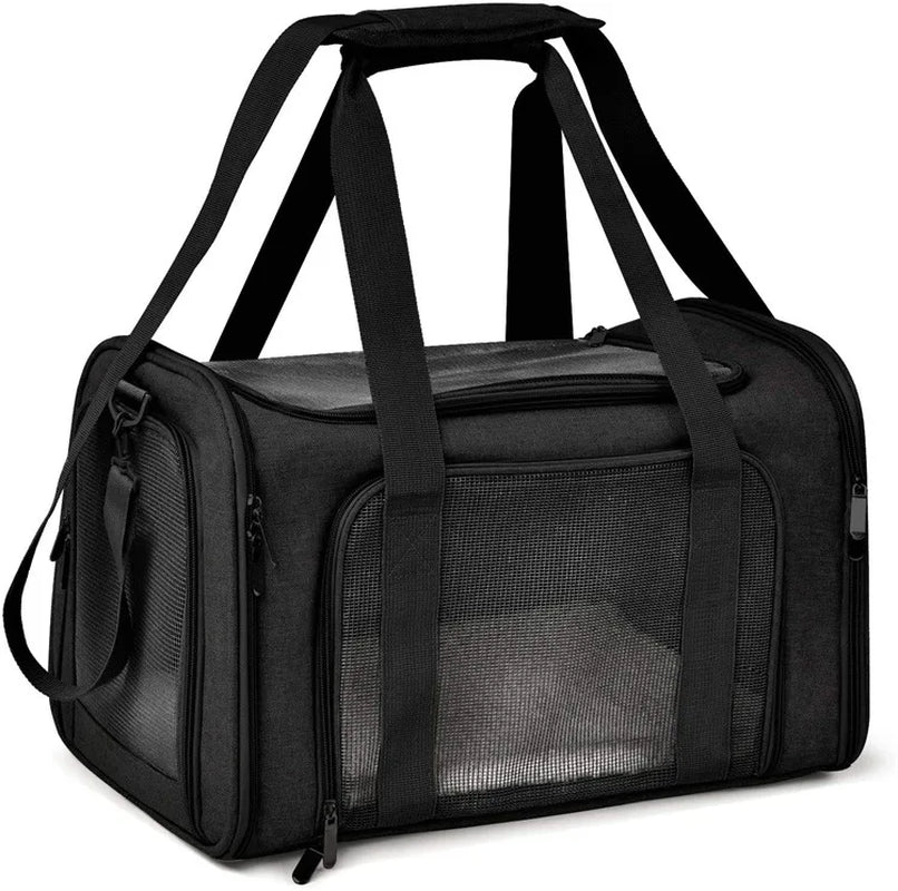 Sac de transport pliable en maille pour chat – 2 tailles — Noir