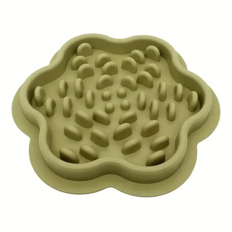 Gamelle fleur en silicone pour chat – 5 coloris — Vert olive