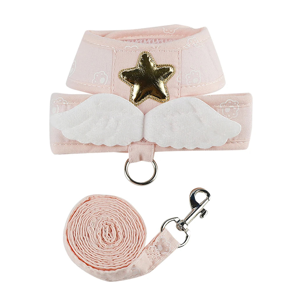 Harnais ailes d’ange avec laisse pour chat – 2 coloris — Rose