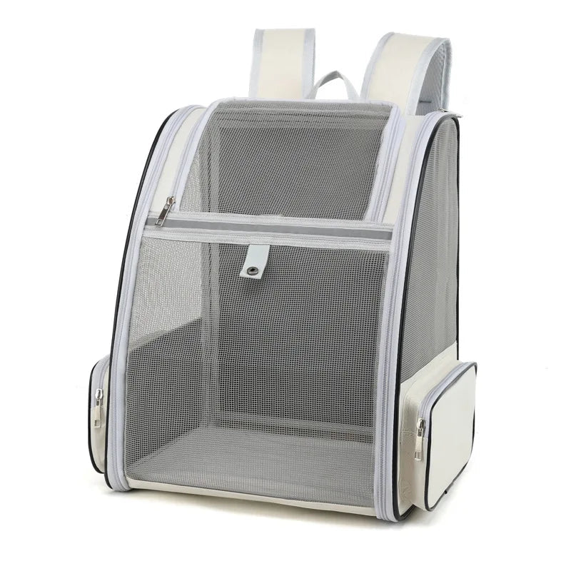 Sac à dos de transport en maille pour chat – 4 coloris — Beige