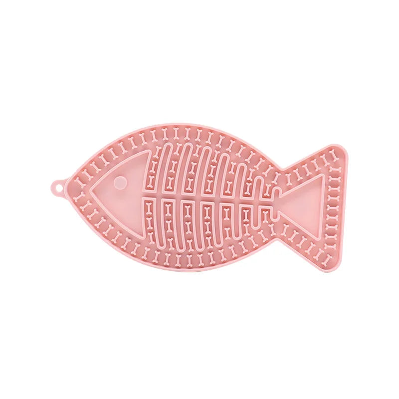 Tapis de léchage poisson pour chat – 4 coloris — Rose
