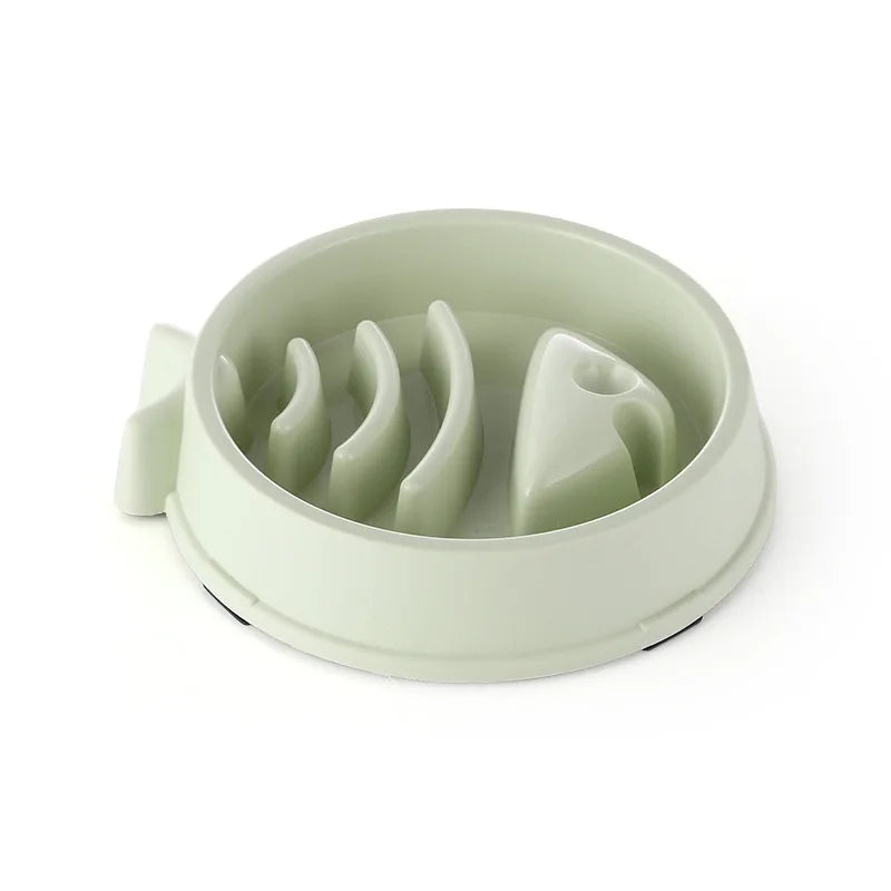 Gamelle anti-glouton à trois canaux pour chat – 3 coloris — Vert