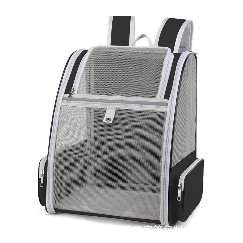 Sac à dos de transport en maille pour chat – 4 coloris — Noir